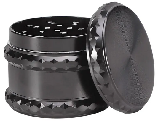 2.5 Inch Magnetic Large Black Metal Spice Tobacco Herb Grinder