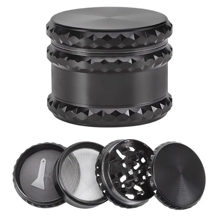 2.5 Inch Magnetic Large Black Metal Spice Tobacco Herb Grinder