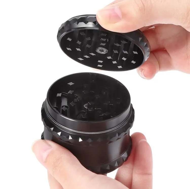 2.5 Inch Magnetic Large Black Metal Spice Tobacco Herb Grinder