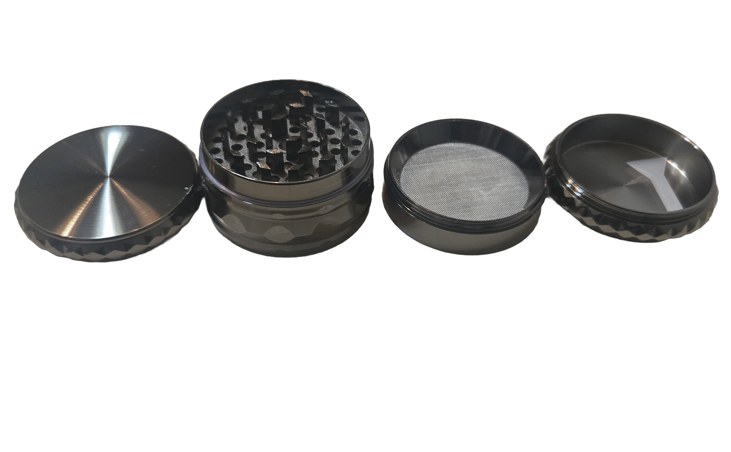 2" Tall Magnetic Black Metal Zinc Alloy Spice Tobacco Herb Grinder
