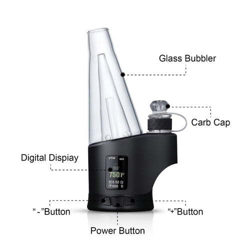 Water Vap. DABWAX RIG w/Multi Color Lights & Display - Use w/ Concentrates
